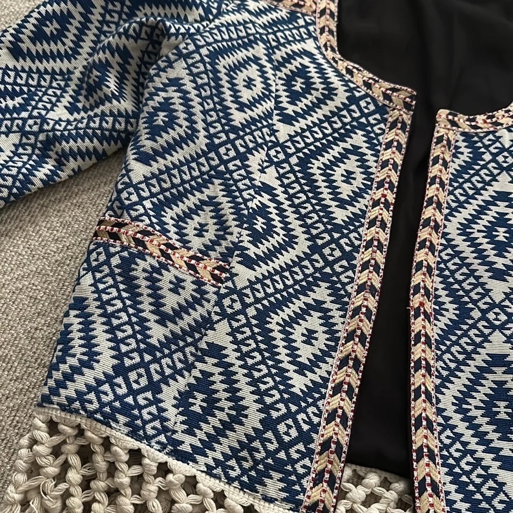 Tularosa Santa Fe Fringe Jacket in Diamondback Print Medium